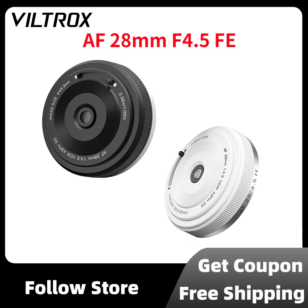 VILTROX AF 28mm F4.5 Full Frame Ultra-thin Fixed Focus Autofocus Lens For Sony E Mount A7C A6400 A6700 ZV-E10 A7M5