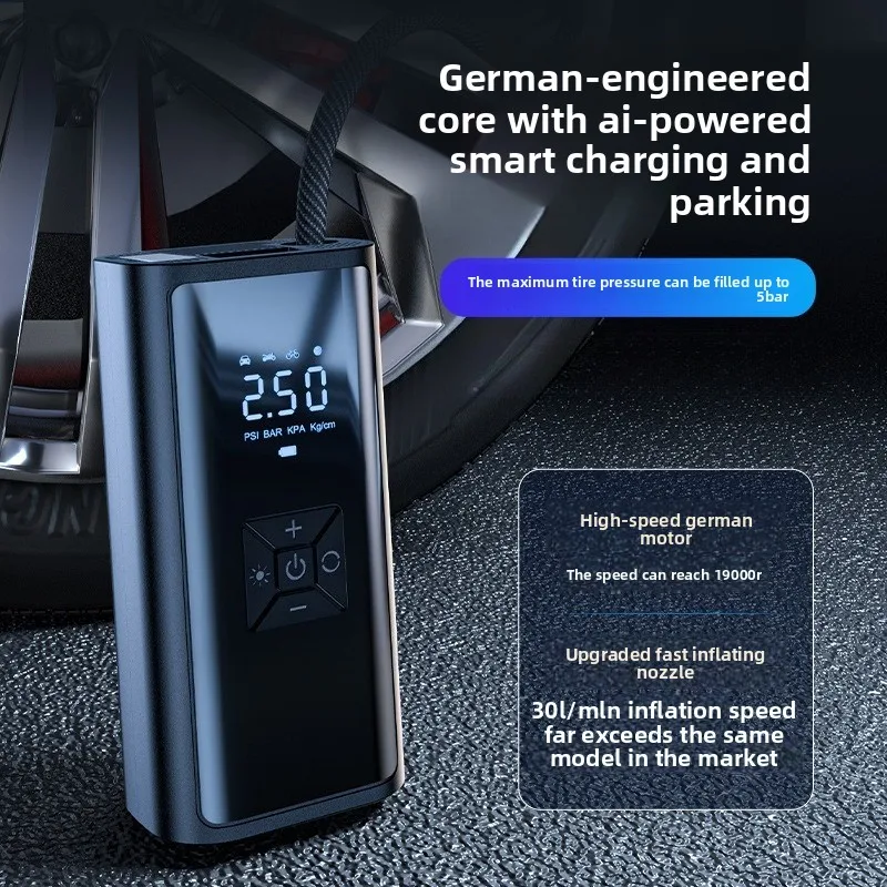 

Воздушный насос Автомобильный воздушный насос Автомобильный насос Мини Портативный автомобильный насос для накачивания шин Автоматическая зарядка и остановка Точное измерение давления