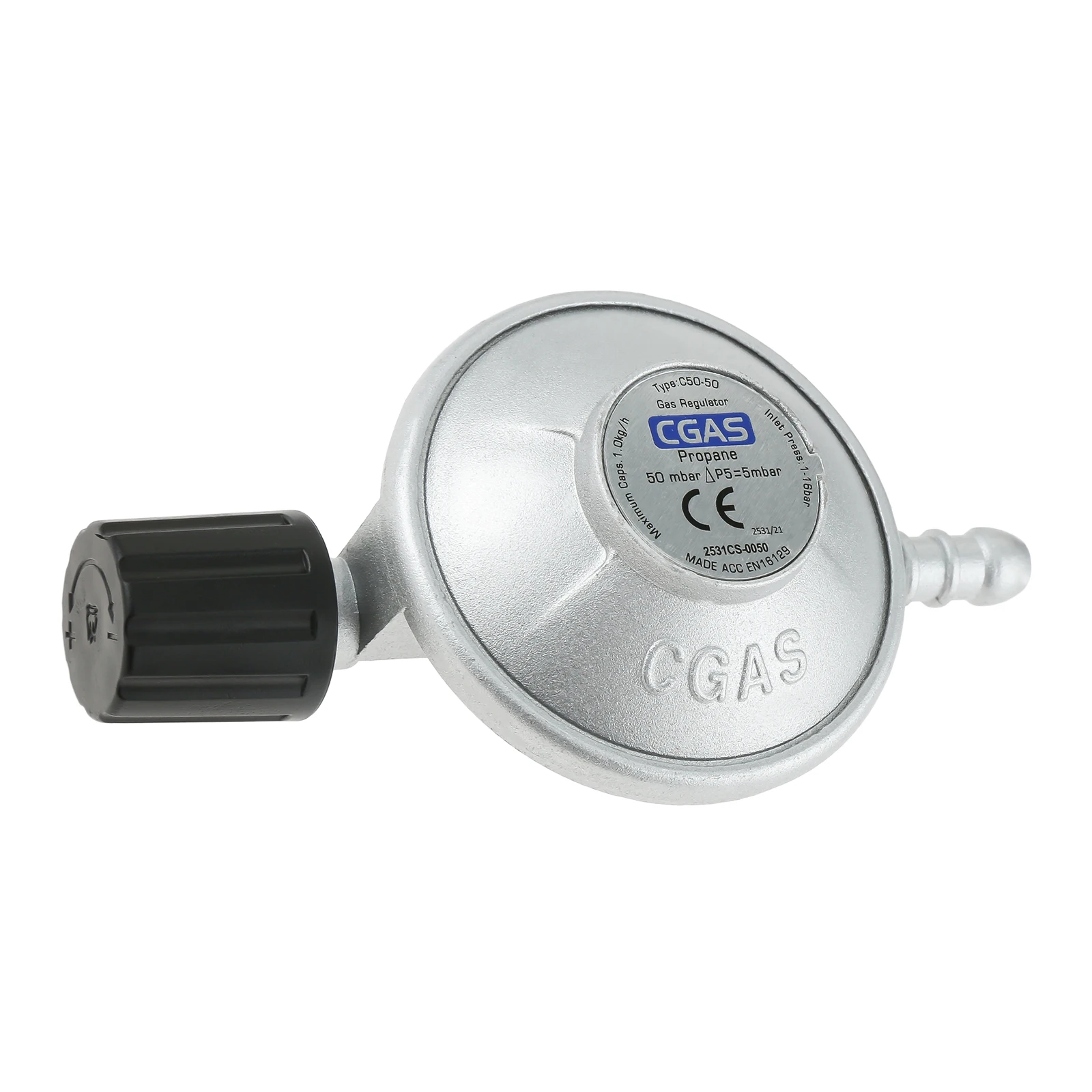 

1LB Disposal Bottle Valve Adjustable Flow Low Pressure Propane Regulator 8mm Barb Hose Connection 7/16"