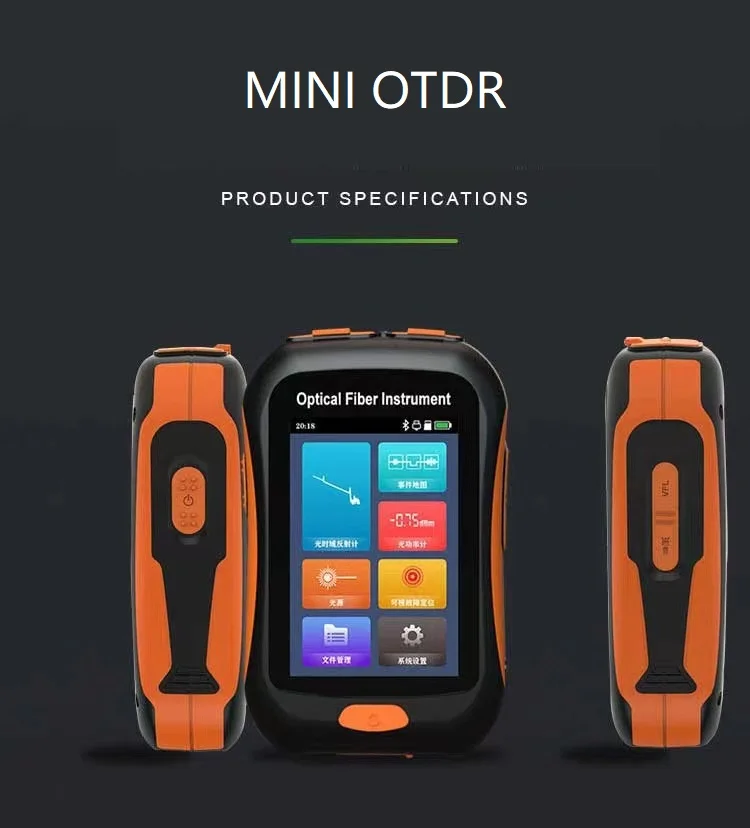 2023 Mini OTDR NK2800 Active Fiber 1550nm Fiber Optic Reflectometer VFL OLS OPM Event map 20dB 80Km Fiber Cable Ethernet Tester