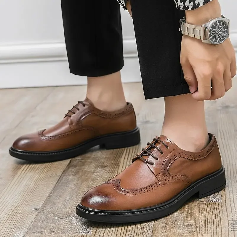 

Men's Genuine Leather Dress Platform Light Casual Men's Moccasins Elegant Men's Derby Shoes