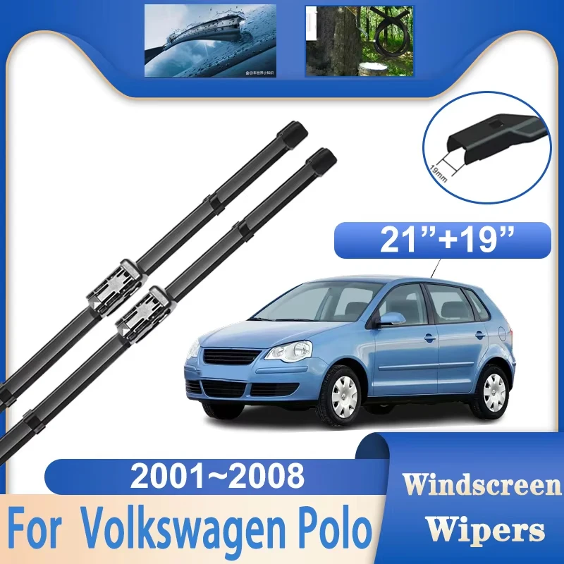 

For Volkswagen Polo Vivo Mk4 Accessories 2001~2008 Rubber Window Windshield Windscreen Wipers Auto Rain Brushes Car Wiper Blades