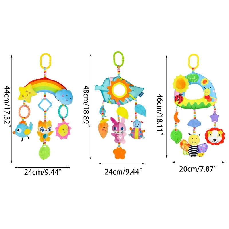 carrinho bebê móvel chocalho carrinho bebê pingente animal desenhos animados para boneca crianças berço pendurado