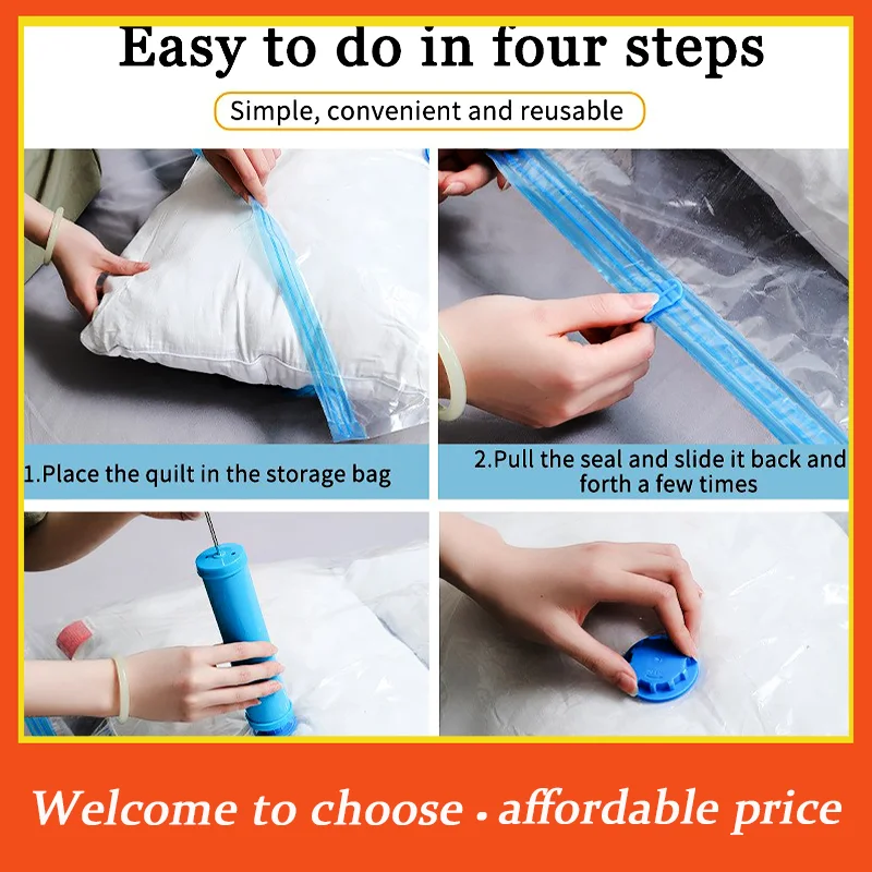 

#5pcs new Vacuum Storage Bags With Valve Folding Compressed Space Saving Clothes Storage Big Size For Towel Cloth Blanket