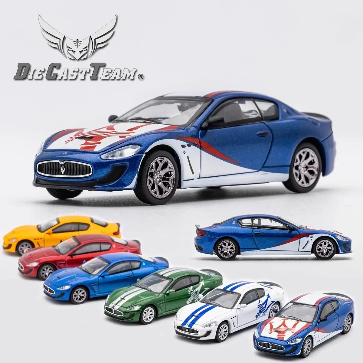 DCT 1/64 Maserati GT ลูกเต๋าของเล่นรถสปอร์ตมอเตอร์รถยนต์โมเดลโลหะสำหรับเด็กของขวัญคริสต์มาสของเล่นสำหรับเด็กผู้ชาย