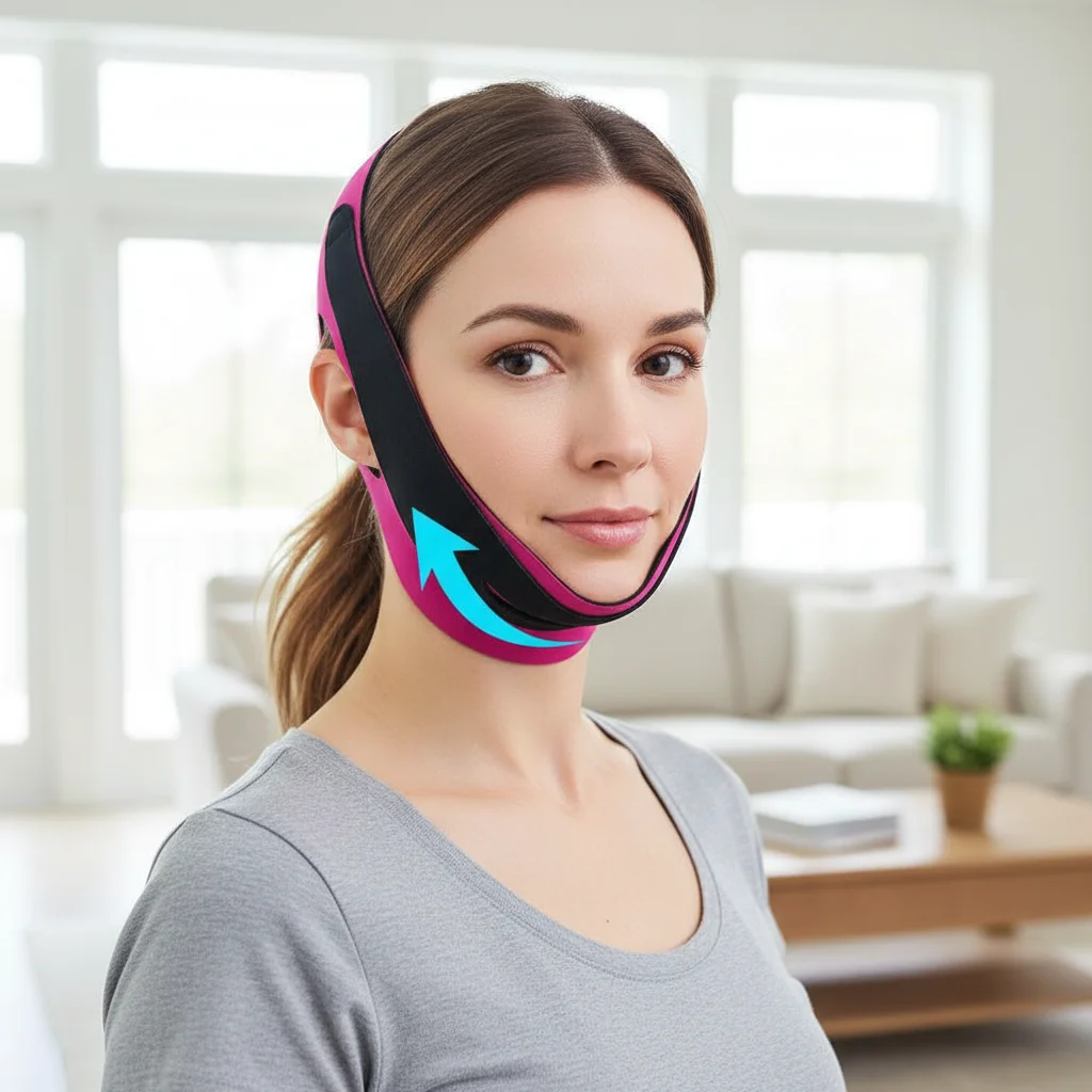1/2/3/4 Stück Elastische Gesichtsstraffungsbandage V-Line Gesichtsformer für Frauen Kinn- und Wangenlifting-Gürtel Gesichtsmassageband für Schönheit und Hautpflege