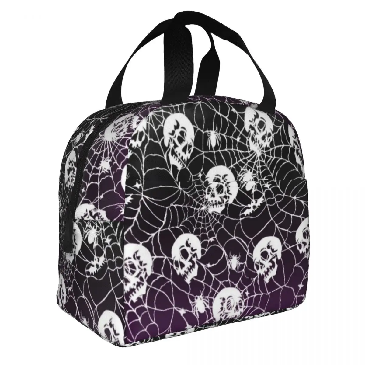 Halloween Skull Lunch Bag Reusable Lunch Box Waterproof Thermal Bento Tote Lunch Container Cooler Bag for Women Insulated Bag