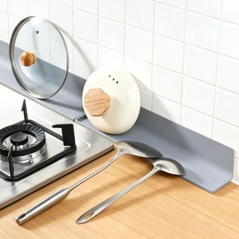 Silicone Pot Lid Storage Rack Anti-slip Electrostatic Adsorption Cutting Board Rack Oil-proof Flexible Stovetop Gap Drainer Mat