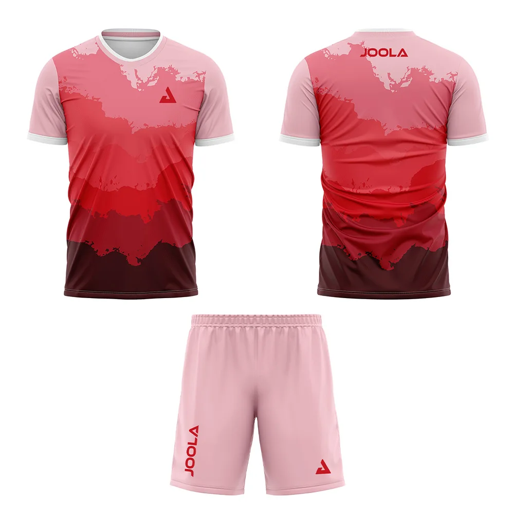 Maillot de tennis de table pour hommes, poly respirant, à entraînement rapide, T-shirt à manches courtes, ensemble short et haut de badminton avec cordon de serrage et poche