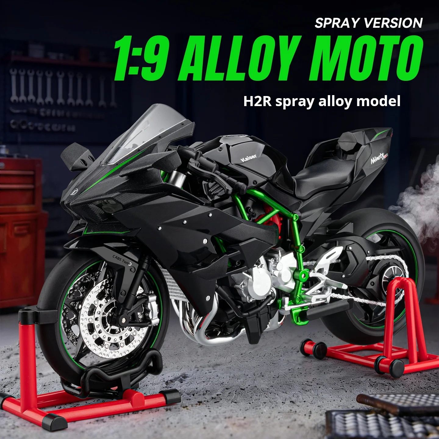 

1:9 Scale H2R motorcycle Alloy Diecast Model Spray generation locomotive model Simulate real vehicle operation collectibles