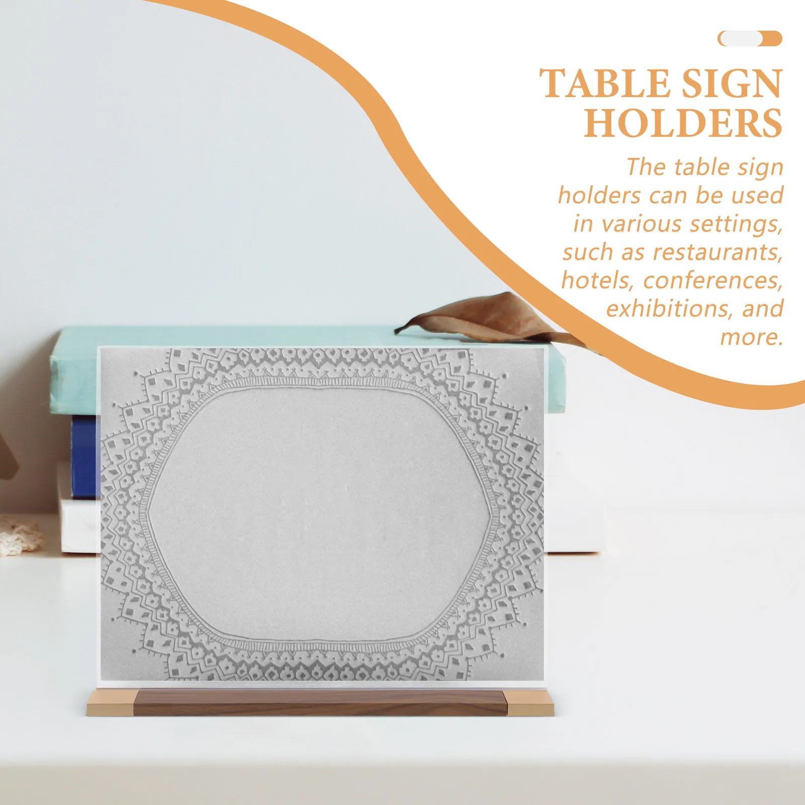 Transparent Acrylic Tabletop Sign Holder Stable Display Stand Large Size Clear Frame for Restaurant Office Shop Classroom