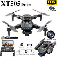 New XT505 Gps Drone 8k HD Professional Dual Camera 5g Wifi Fpv Optical Flow Obstacles Avoidances Brushless Motor Quadcopter Toys