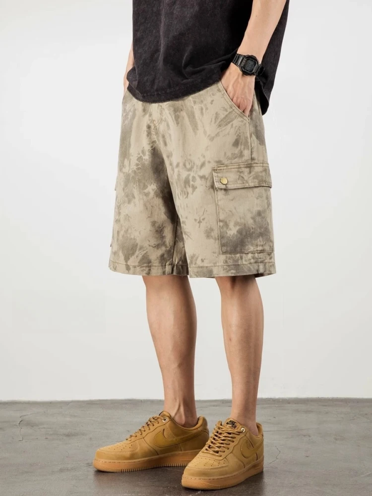 Desert Camouflage Men's Shorts Slim Fit Casual Straight Leg Jeans Lightweight Summer Fashion Workwear Five-Point Pants