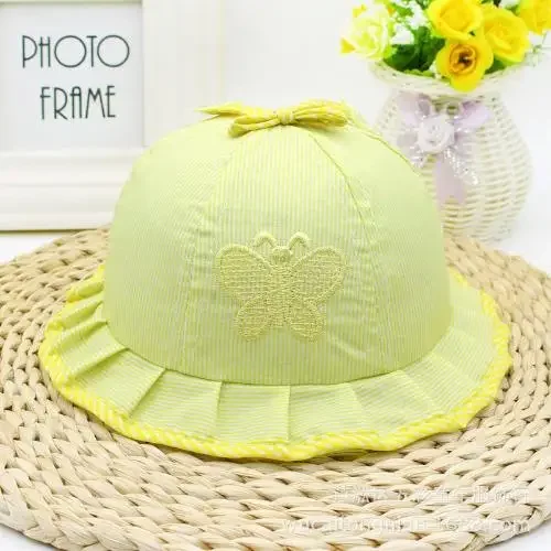 Fashion Top Selling Summer  Style for Girls Baby Cotton Caps Infant Sun Hats Cotton Baby Hats Baby Butterfly Hats DIY