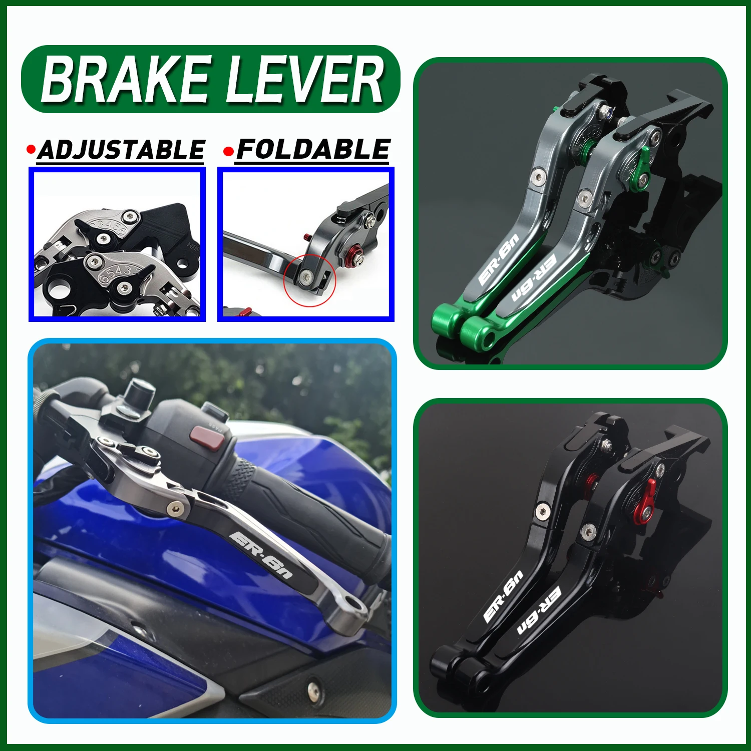 

For Kawasaki ER-6N/ER6N/Ninja650R/EX6 2009-2016 Accessories Brake Lever Clutch Lever Set Adjustable Folding Handle Levers