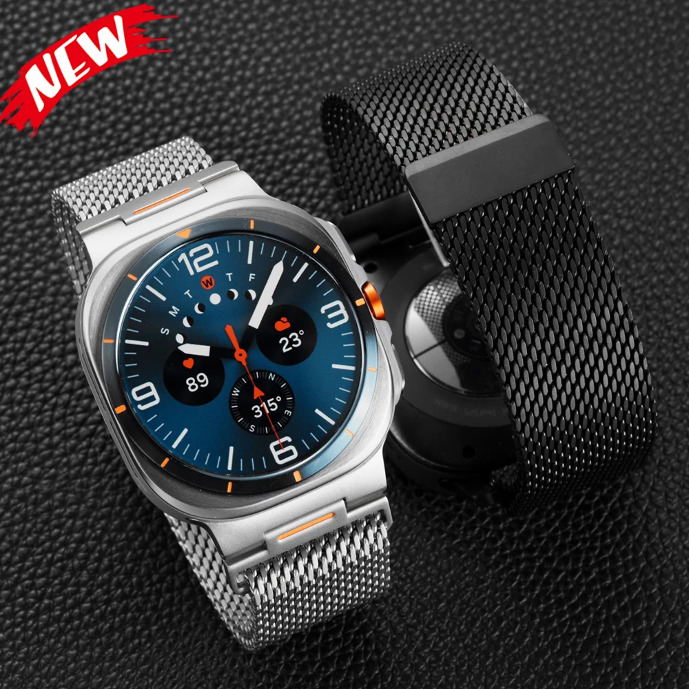 Luxuriöses Metallarmband für Samsung Galaxy Watch Ultra 2 7 2025 47mm, Milanaise-Magnetschlaufenband für Galaxy Watch Ultra Armband
