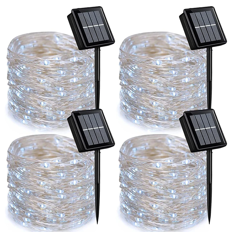 Christmas Decor 8 Mode Twinkle Garland Lights Solar String Lights Outdoor Garden LED Waterproof Fairy Light for Tree Patio Party