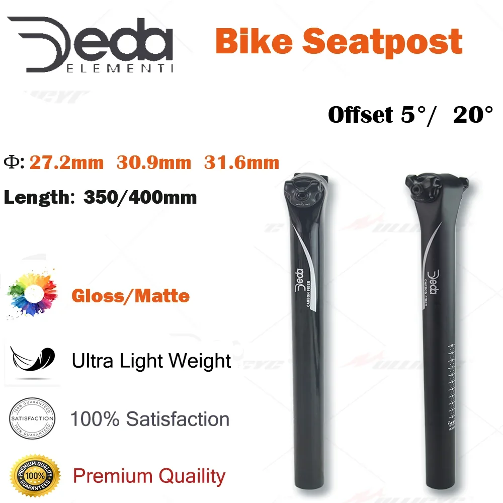 

Deda MTB Seatpost Carbon Seatpost 27.2mm/30.9/31.6mm Matte/Gloss MTB/Road Seat Post 5/20Degree Spare Parts Alloy Rail 7x9 7x7