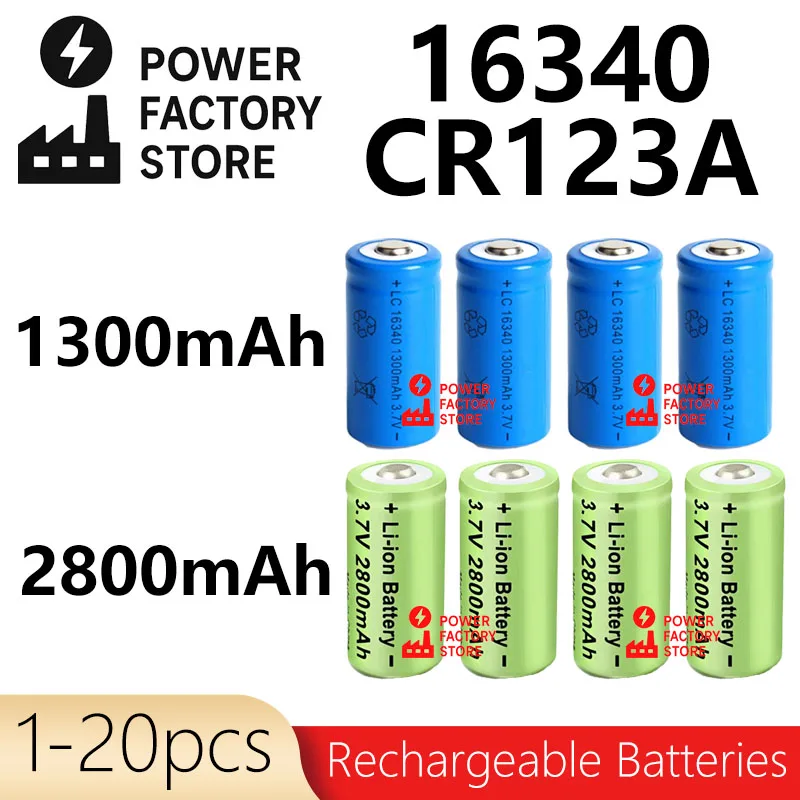 1-20 шт. 2800 мАч 16340 CR123A литий-ионные аккумуляторы для светодиодного фонарика лазерная ручка для 16340 CR123A 3,7 В 1300 мАч аккумулятор 1-20 шт. 2800 мАч 16340 CR123A литий-ионные аккумуляторы для светодиодного фонарика лазерная ручка для 16340 CR123A 3,7 В 1300 мАч аккумулятор