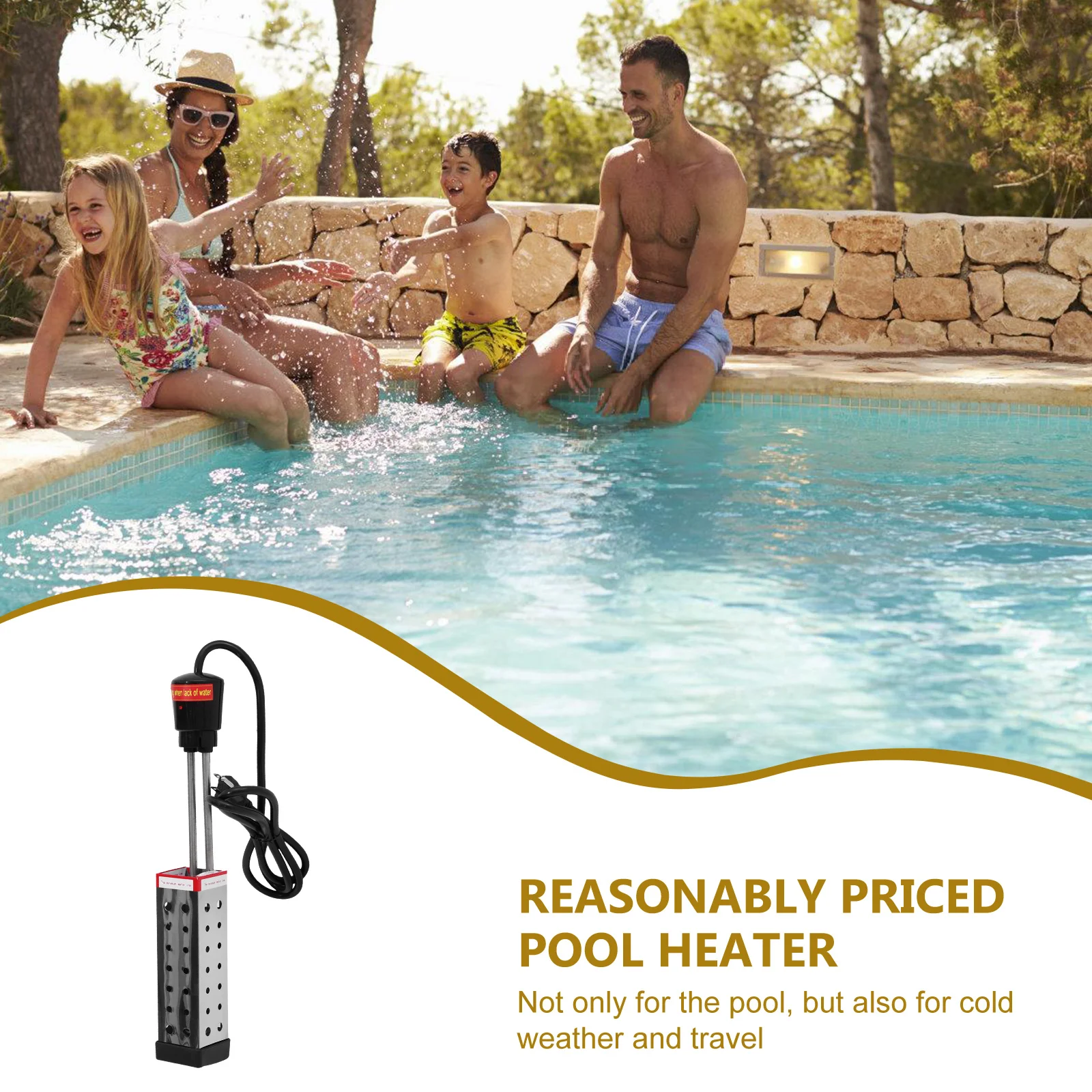 Swimming Pool Heater Accessories Durable Warmer Water Reliable Heating Tube for Supplies Practical 1500w