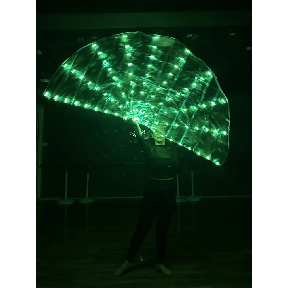 1Pcs LED Flag Wings, Circus Luminous Belly Dance Stage Costumes, LED Light, Party Show Dancewear, Rave Performance Props