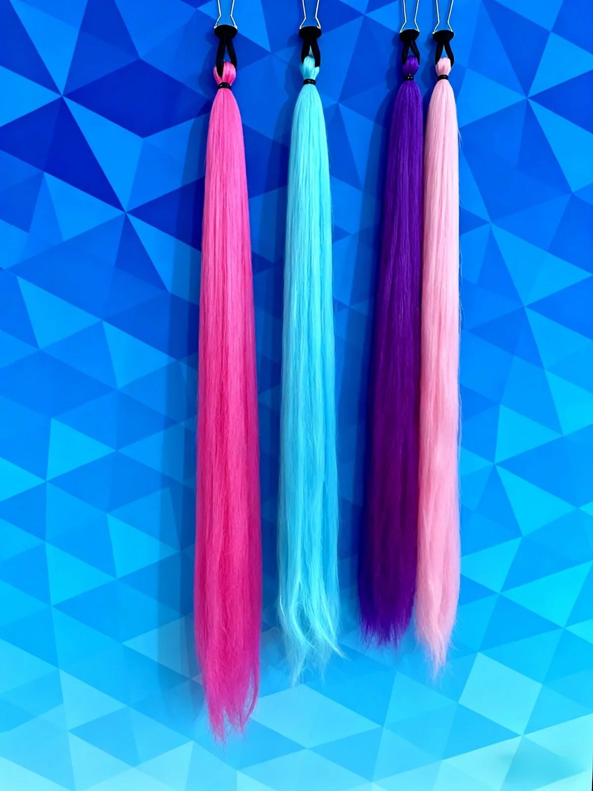 الاصطناعية الملونة ذيل حصان تمديد 2 قطعة طويلة مستقيمة DIY مضفر ذيل حصان هيربيسي مع شريط مطاطي النساء إكسسوارات الشعر