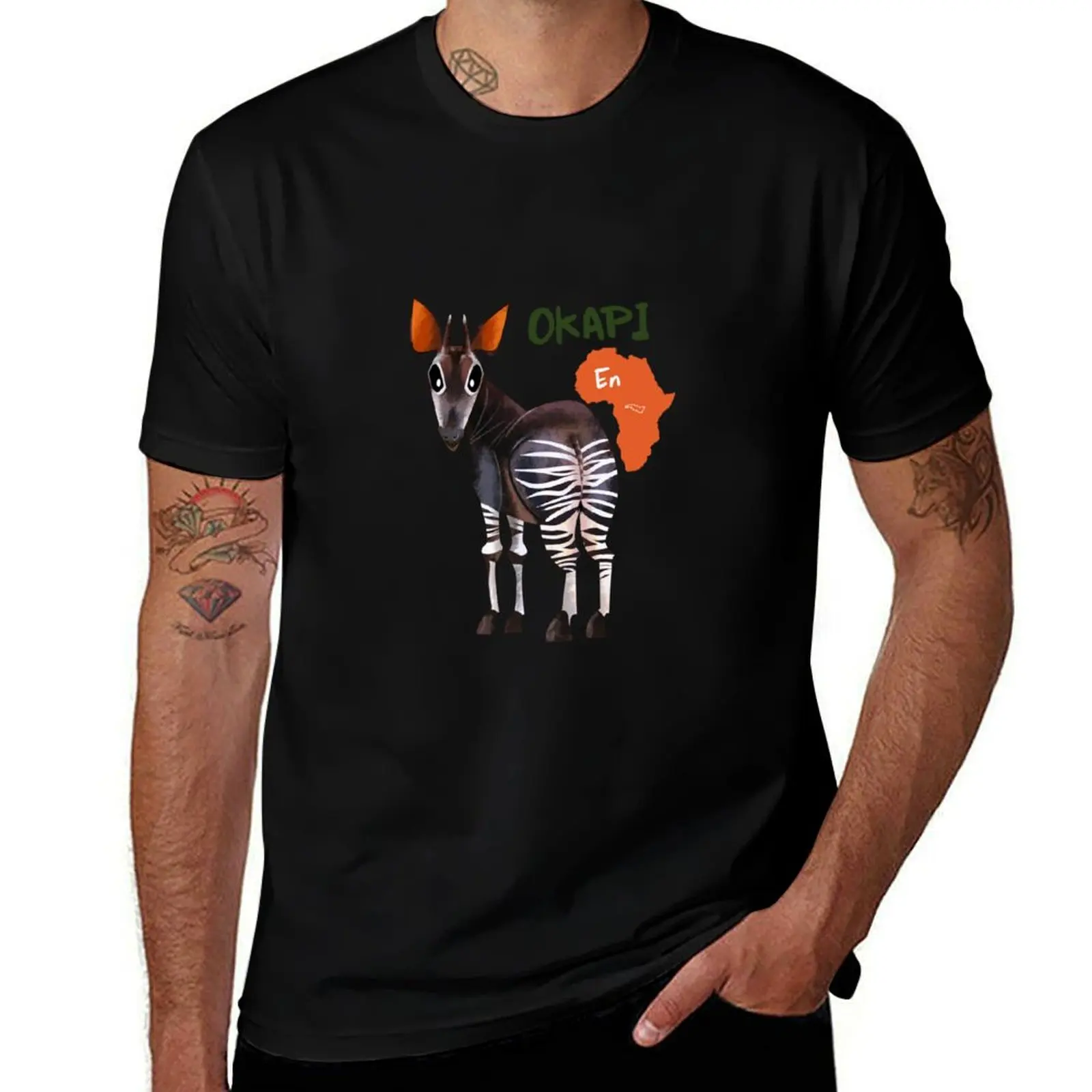 Okapi T-Shirt boys animal print Aesthetic clothing plus size clothes plain mens graphic t-shirts funny