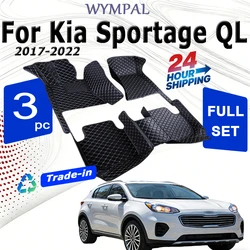 Car Mats For Kia Sportage QL MK4 2017~2022 Carpet Anti Dirty Pad Luxury Leather Floor Mat Durable Rugs Full Set Car Accessories