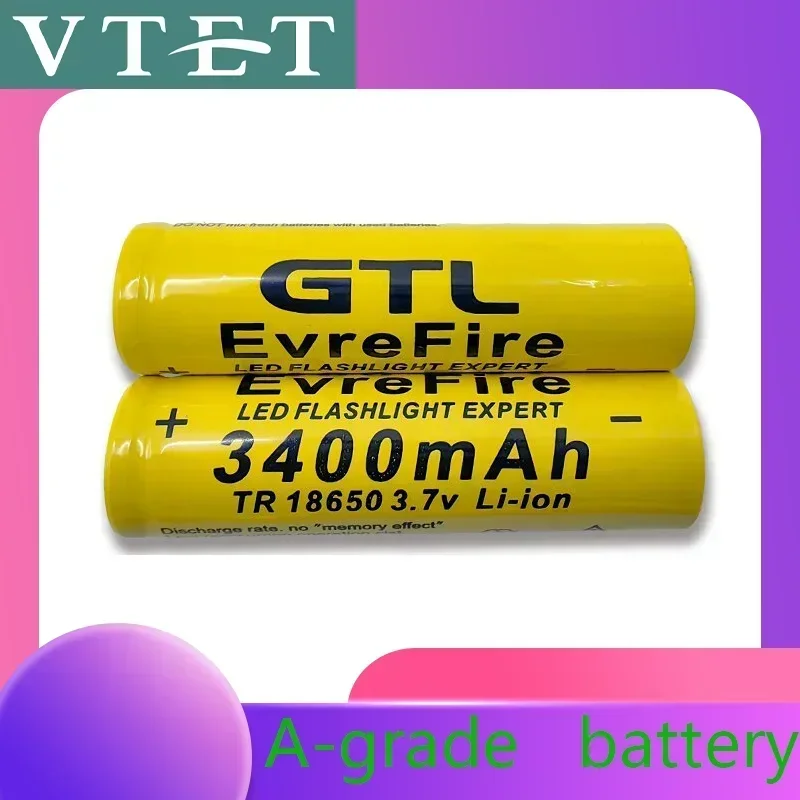 2024 New18650 3.7V 3400mAh Rechargeable Battery for Flashlight Torch Headlamp Li-ion Rechargeable Battery Drop