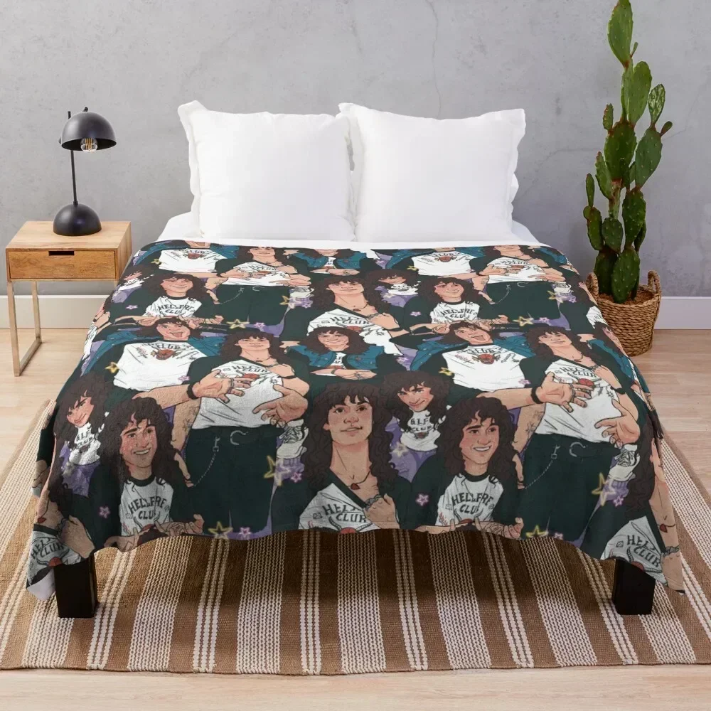 

Eddie Munson - AOP Throw Blanket Warm Flannel Blanket for Couch Chair Bedroom