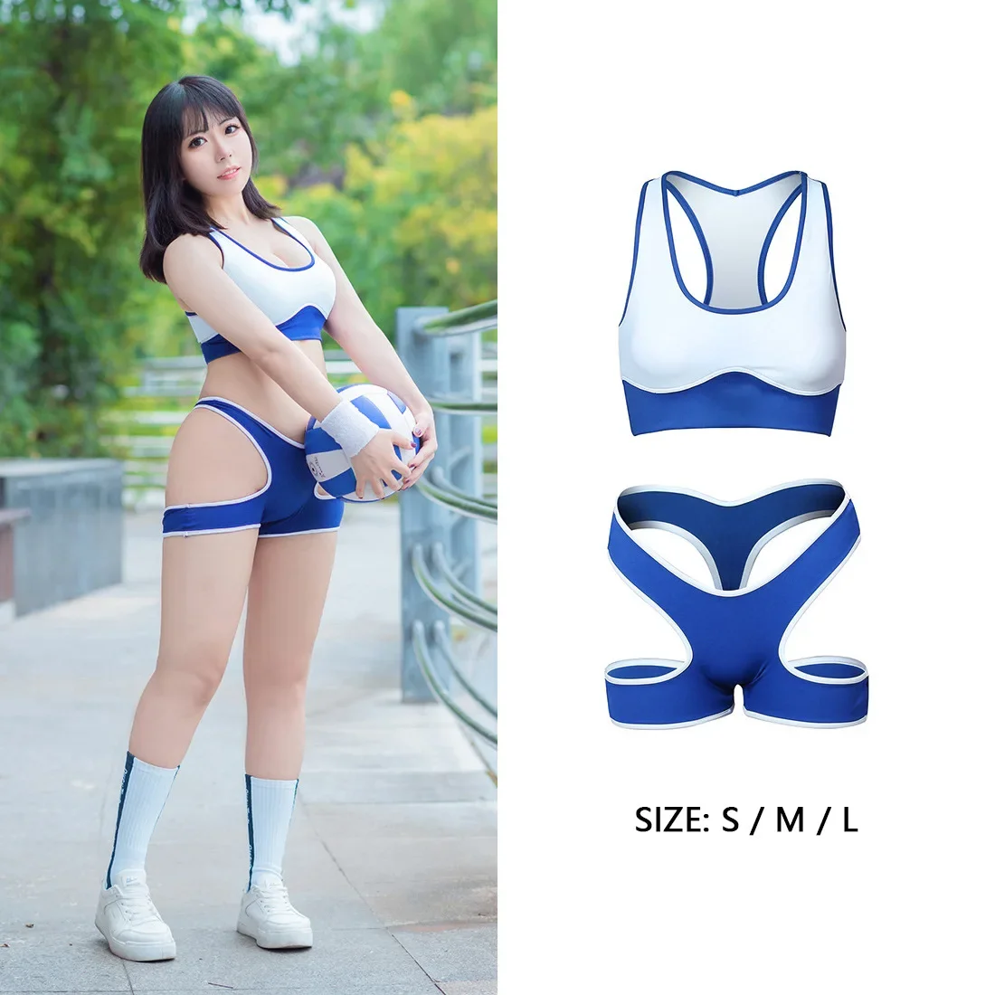 Japanese High School Student Gymnastics Suit Cosplay Sportwear Gym Clothes JK Girl Uniform Hollow Out Sport Swimsuit Bikini Set