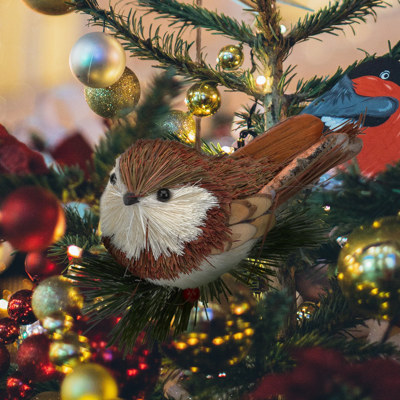 

1Pcs Bird Hanging Pendant Handmade Straw Craft Decoration Natural Beauty Hand-Made Bird Decoration Yard Ornament