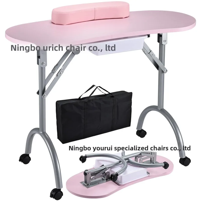 Manicure Table Portable Folding Desk Comfortable Large Technician Nail Desk Station Manicure Table Desk Nail Tech Table