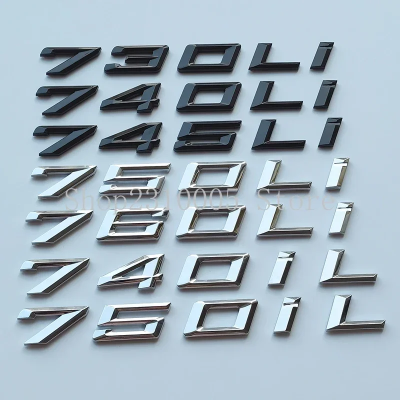 New Numbers Letters 730Li 740Li 745Li 750Li 760Li 740iL 750iL 740Ld ABS Emblem for 7 Series Car Trunk Nameplate Logo Sticker