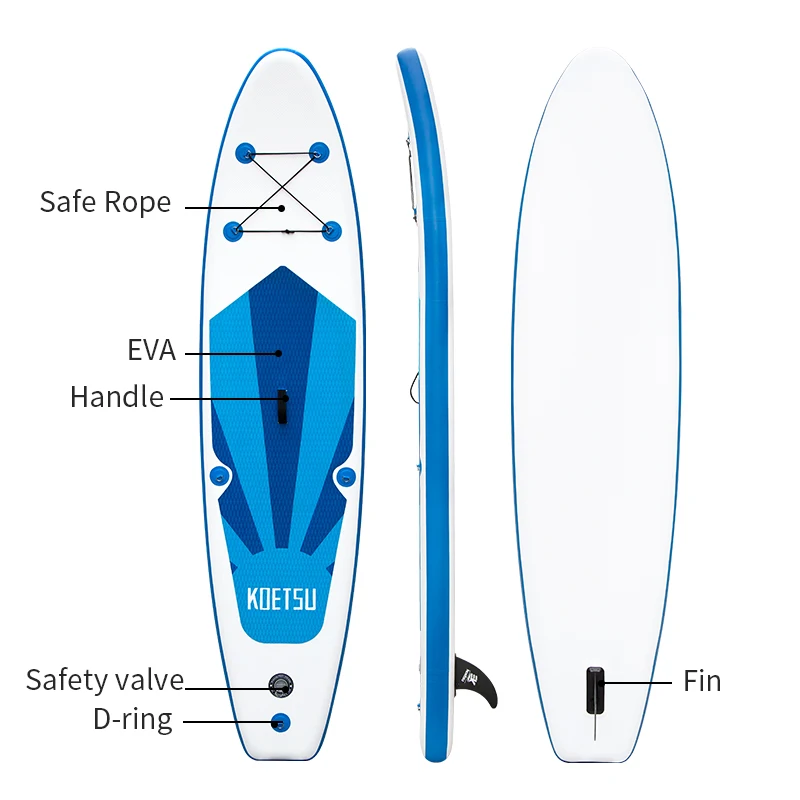 KOETSU SUP board SUP 10.6 inflatable, blue, sports for swimming and paddle surfing, 320cm/380cm/420cm double-layer paddleboard