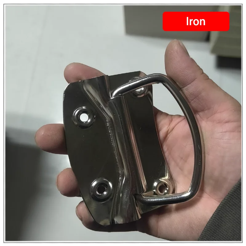 7pcs Iron Nickel Plated Folding Handle Industrial Strength Electrical Machinery Equipment Cabinet Side Mount Hardware