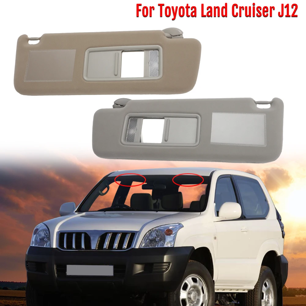 Car Sun Visor For Toyota Land Cruiser J12 Prado LC 2002 - 2008 2009 Sunvisor Shade Gray Beige Left Right Driver Passenger Side