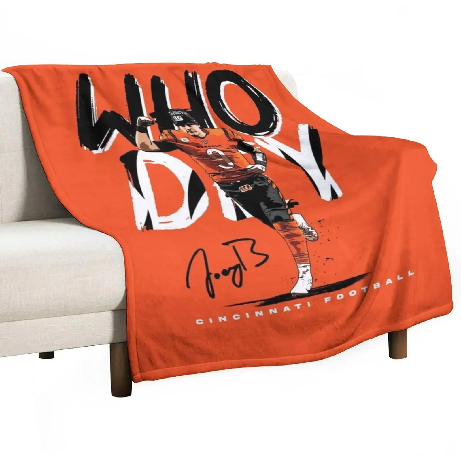 Who Dey Burrow Cincinnati American Football Throw Blanket Kid'S Hairys Blankets