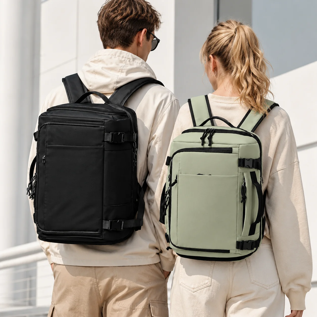 Travel Backpack Men Women Waterproof Laptop Backpack Expandable Large Capacity Gym Bag with Shoe Compartment Sports Carry On Bag