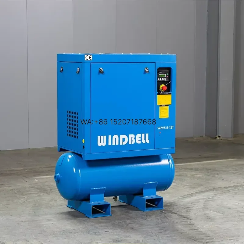 Wmwmnu for High Efficiency 2 in 1 Small Silent 5.5 kw 7.5 Screw Air Compressor With Air Tank