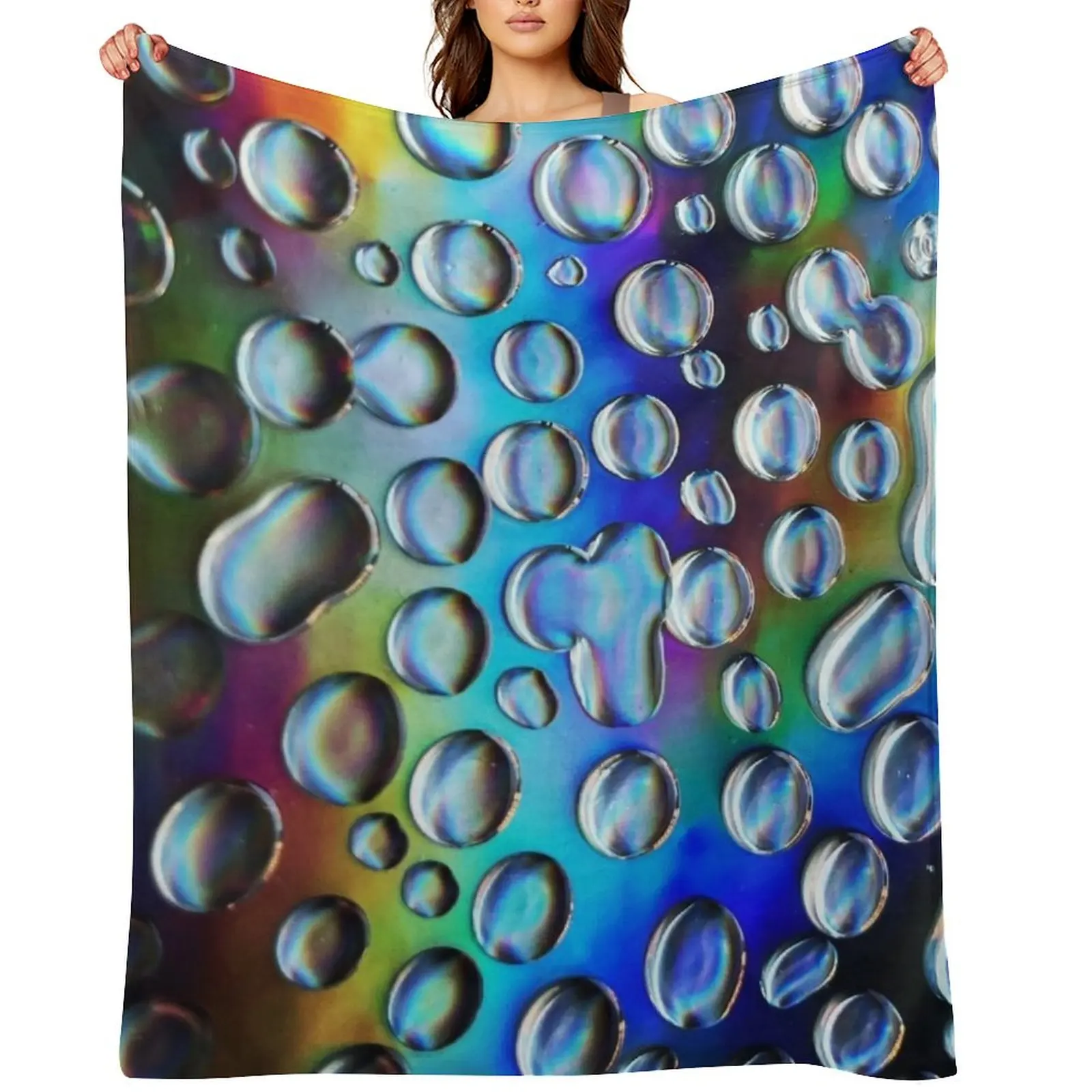 

Black Holo Drips Throw Blanket blankets ands Bed linens Sofas Luxury Blankets