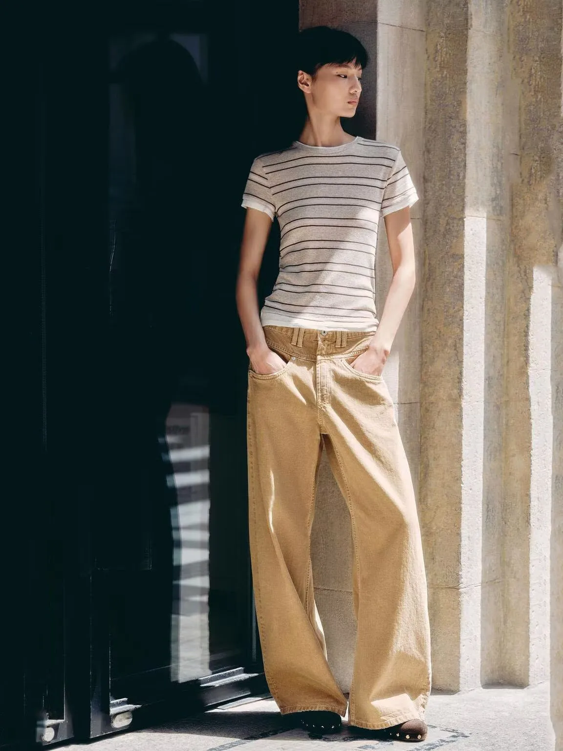 

Свободные хлопковые джинсовые брюки с низкой талией, женские роскошные повседневные брюки Sle Faion, Новое поступление осени, украшенные повседневными брюками