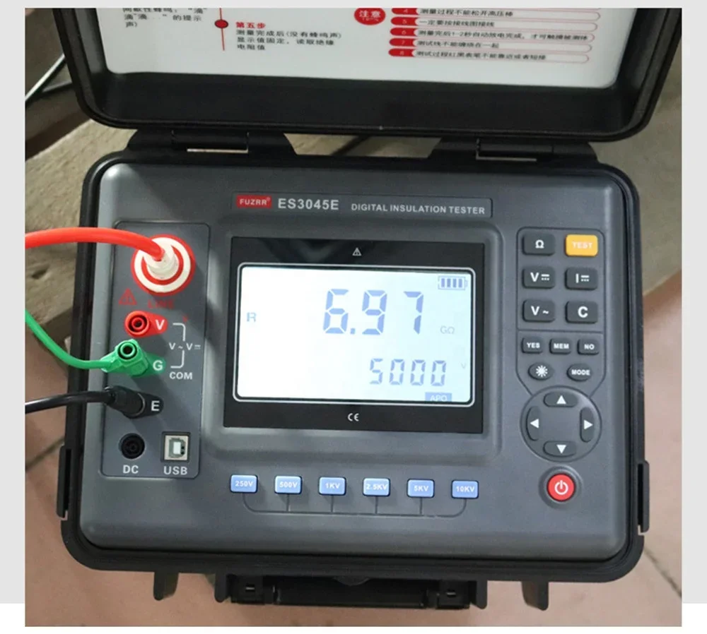 ES3045E 10KV Digital Insulation Resistance Tester 2500v 5000v 10kv Megohmmeter Insulation Resistance Tester