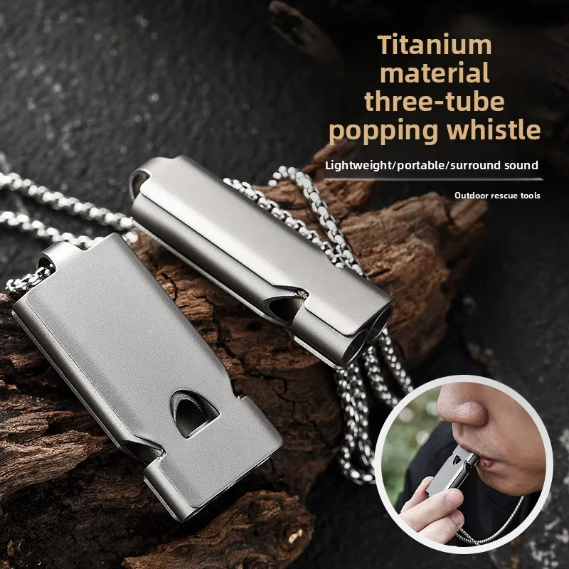 

Titanium Alloy Survival Whistle Emergency Rescue No Nucleus Camping Earthquake Relief Whistle Portable Outdoor Tools