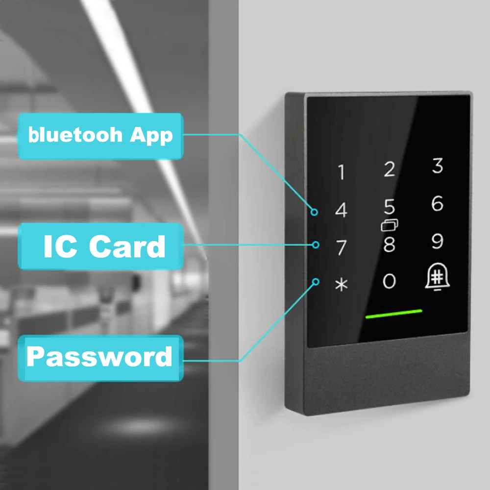 

TTlock bluetooth TouchKey Access Controller 20000 Users 13.56khz IC Card Reader Waterproof Backlit Keypad Bell Access Control