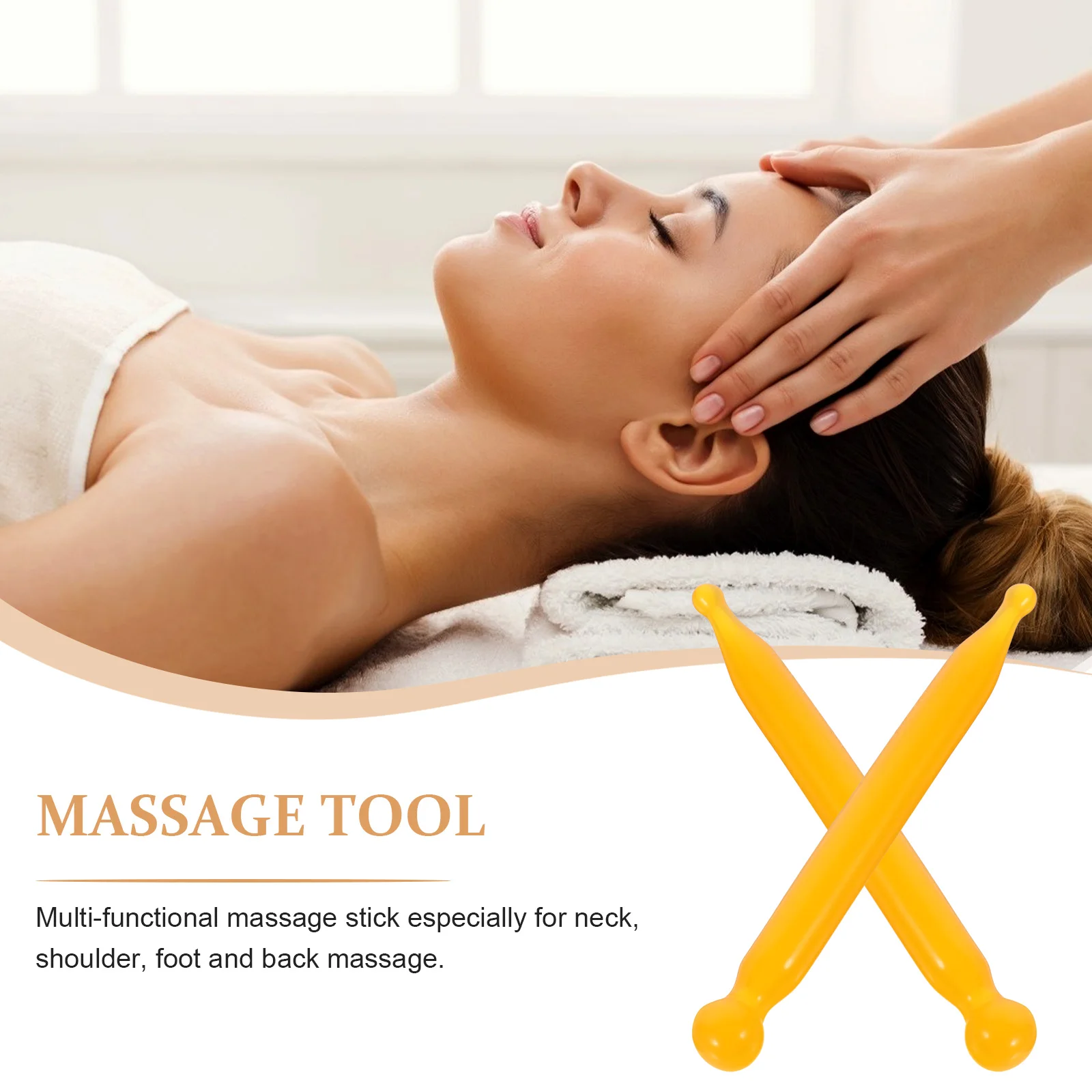 

2Pcs Resin Massage Tools Facial Acupressure Stick for Neck Shoulder Foot Back Pain Relief Spa Gadgets Massager Rod