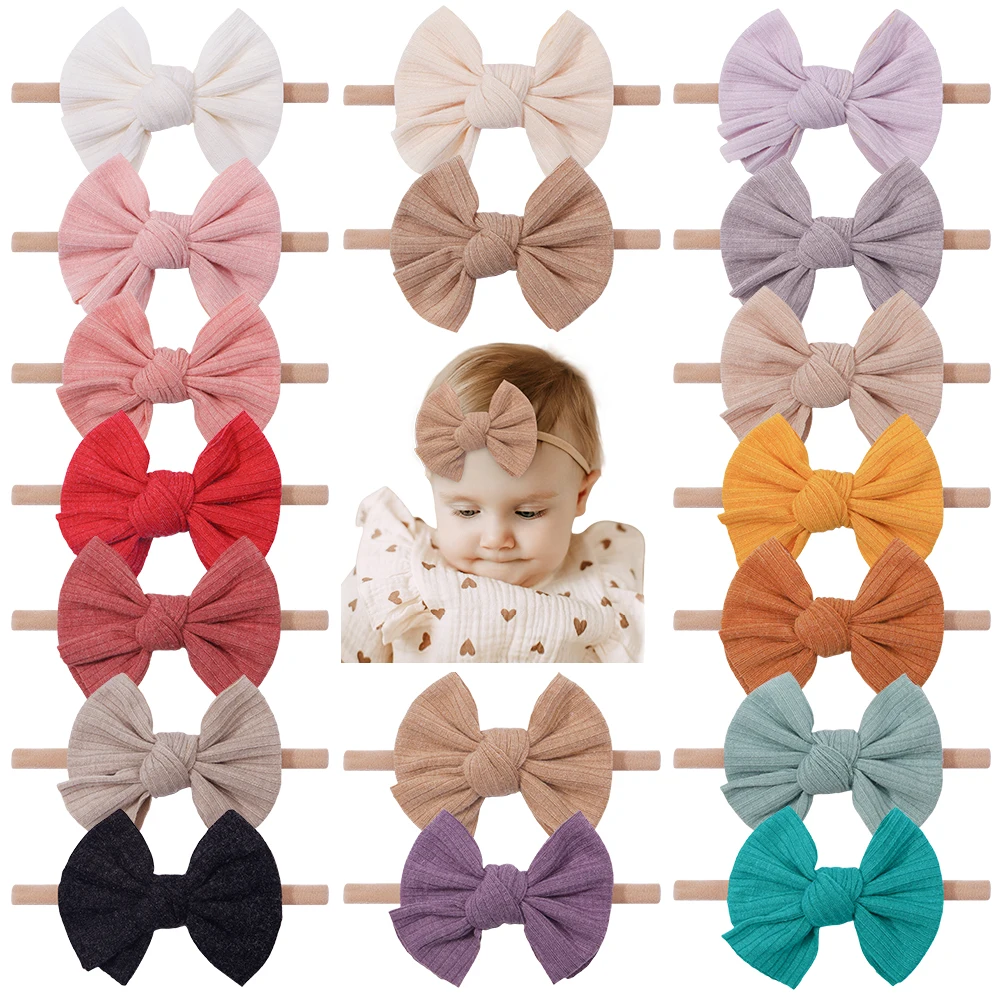 1/2Pcs/Lot Newborn Baby Headband Bows Nylon Baby Girl Headbands Elastic Soft Hair Bands For Children Baby Hair Accessories Kids