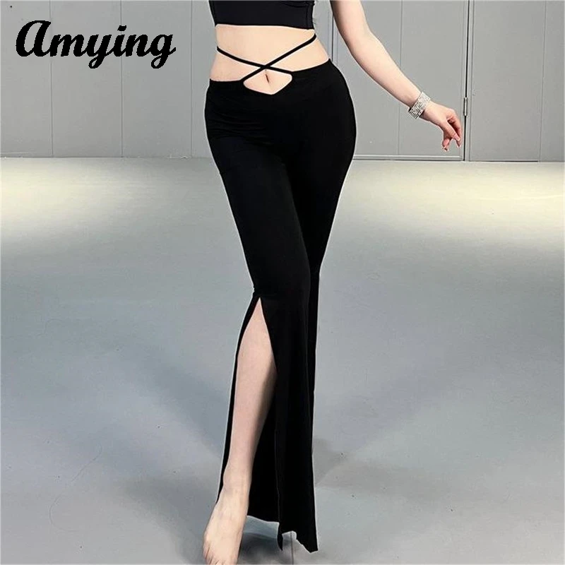 Women Belly Dance Practice Clothing Slimming Open Flared Pants New Modal Pants Eastern Dance Performance Suit Beginner Female