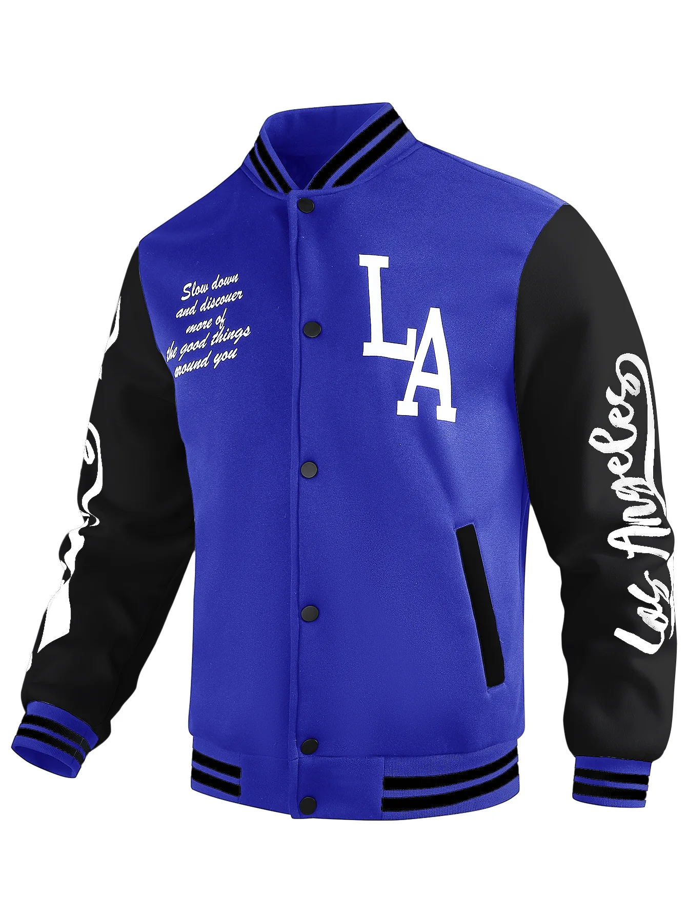 Men's Casual Jacket with Spring Print and Color Matching