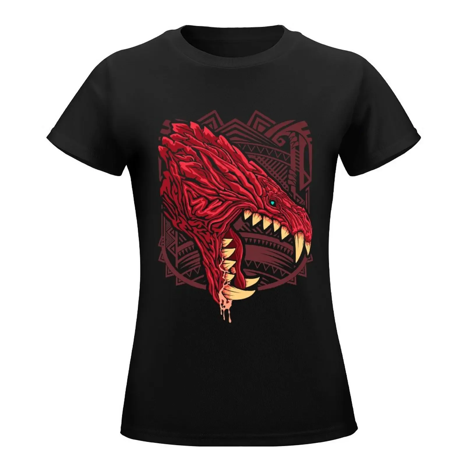 Odogaron MHW head side T-Shirt korean fashion Blouse Women's cotton t-shirt